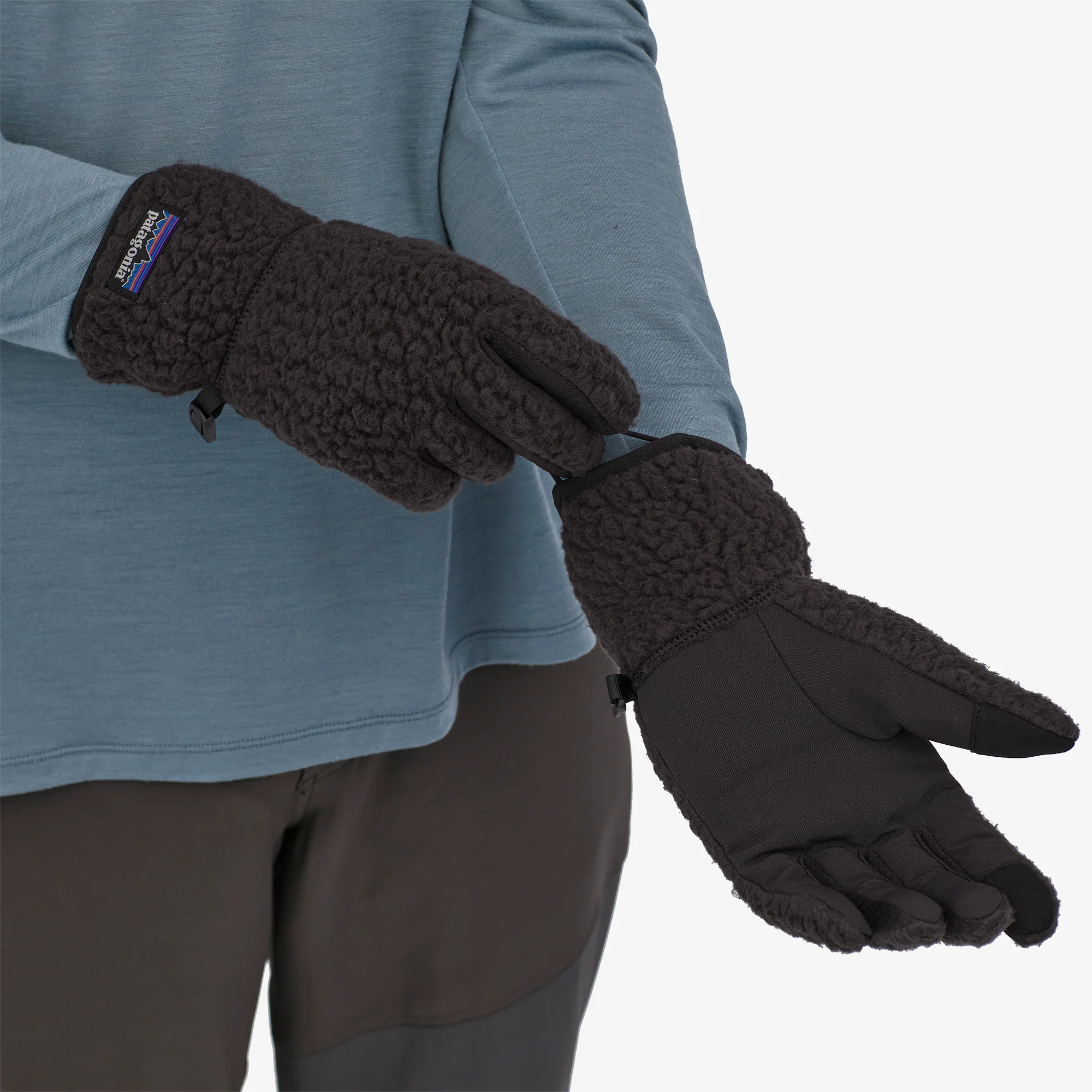 Retro Pile Fleece Gloves - Image 2